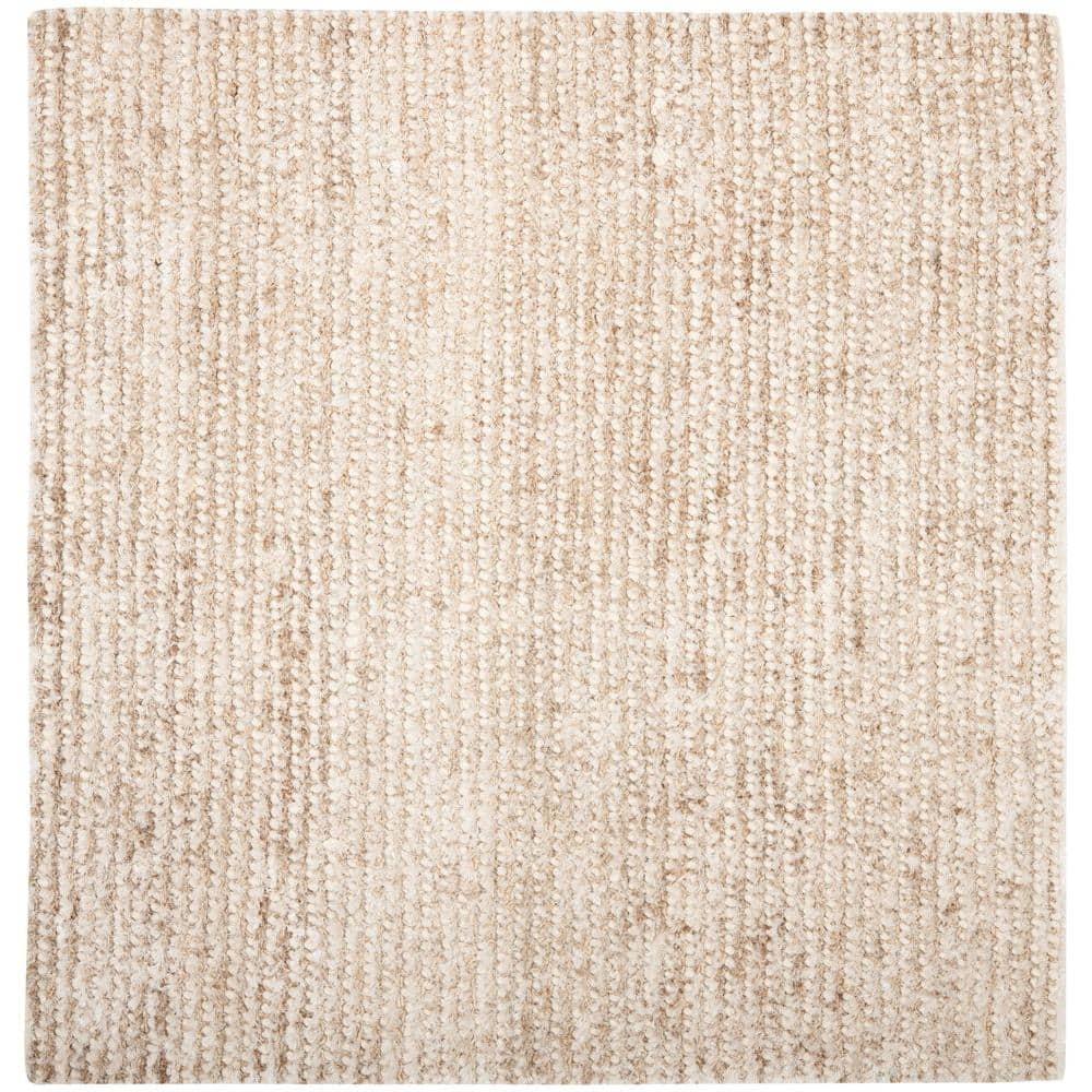 Classic Shag SG640 Hand Woven Area Rug - White/Beige - 7'x7' - Safavieh.