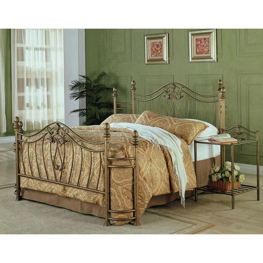 Sydney 2-shlef Nightstand Antique Brushed Gold