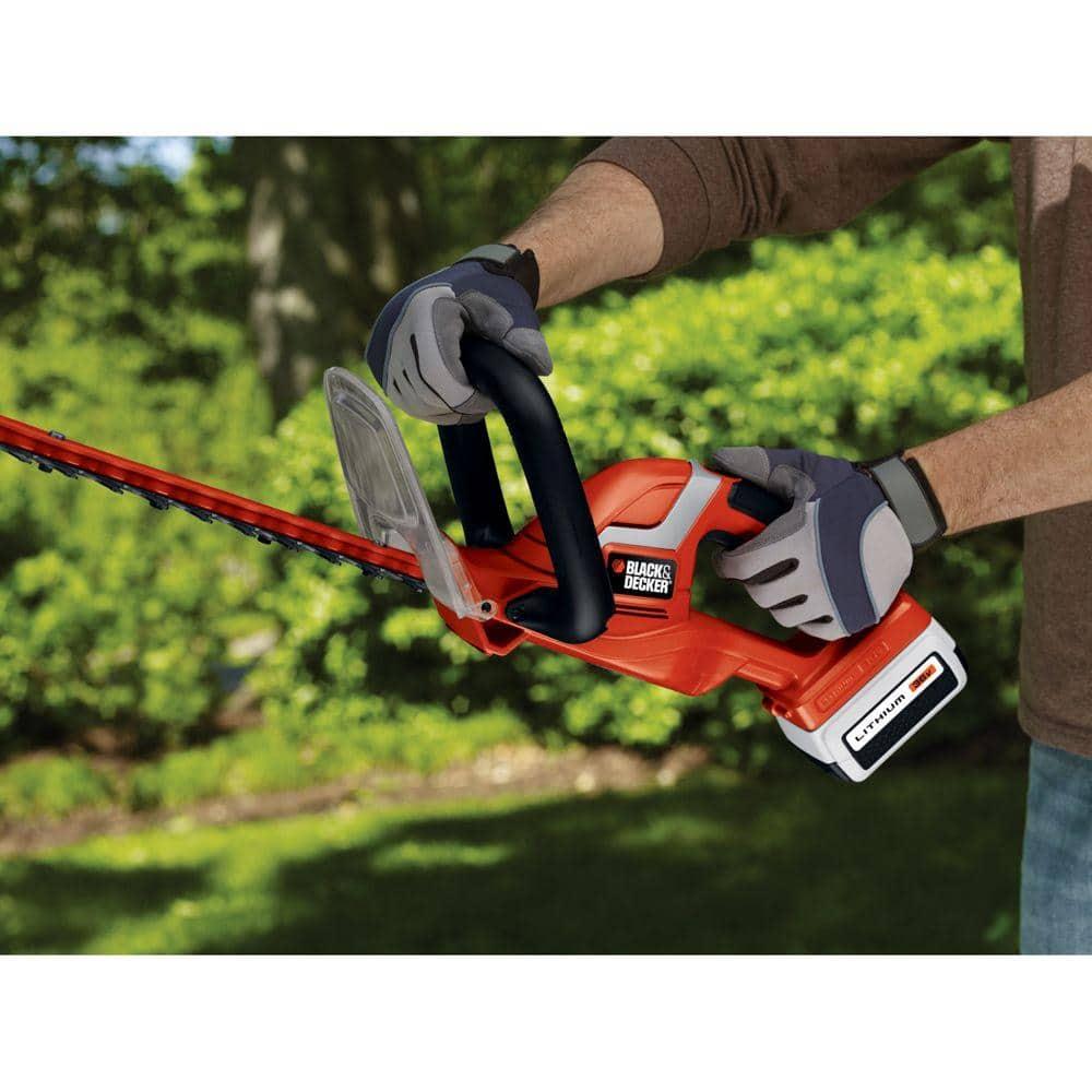 Black + Decker LHT2436 40V MAX Lithium-Ion Dual Action 24 in. Cordless Hedge Trimmer Kit