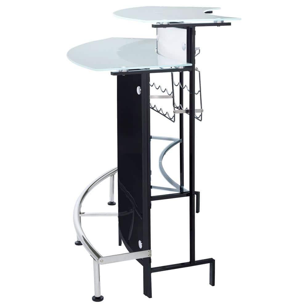Coaster Company Contemporary Bar Table, Chrome/Black