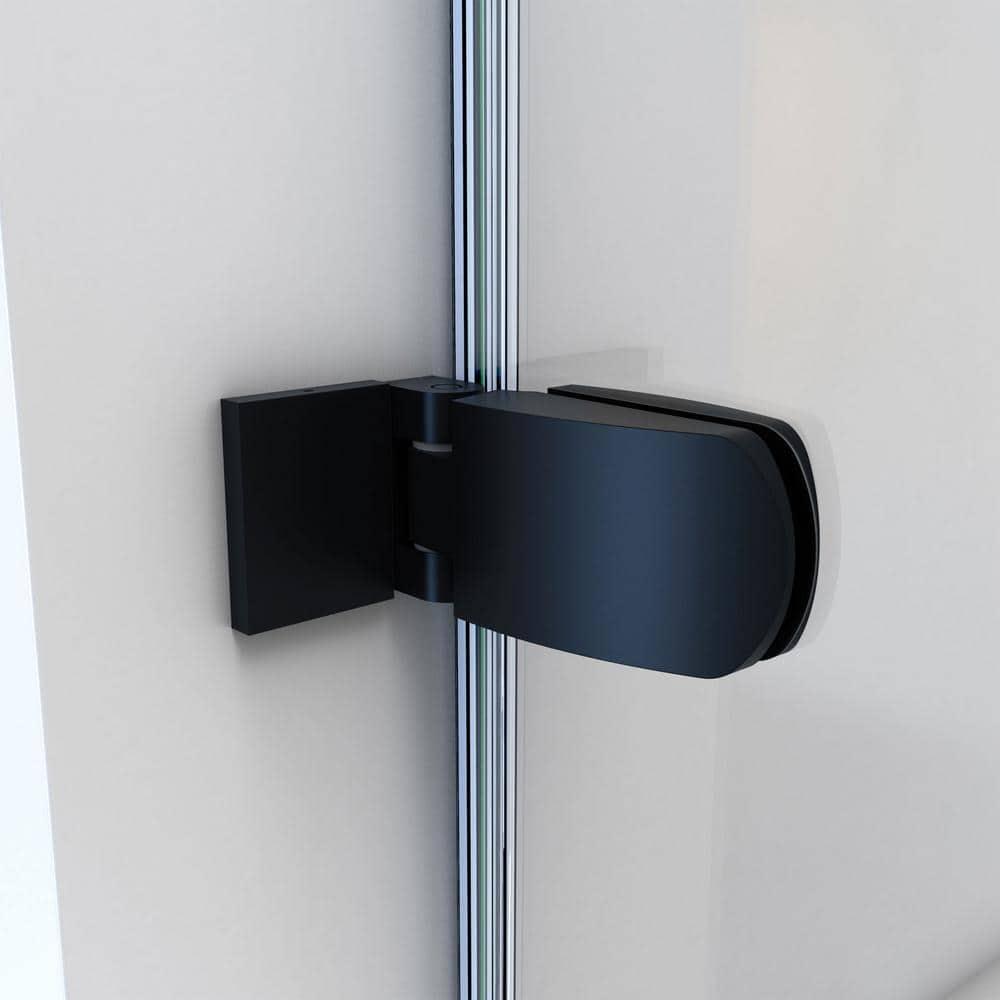 Aqua Uno 56" W x 58" H Hinged Frameless Tub Door with Extender Panel