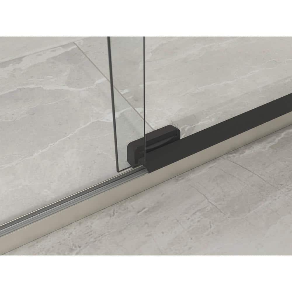 Elate Sliding Bath Door, 56-3/4-In H X 56-1/4 - 59-5/8-In W, With 1/4-In Thick Crystal Clear Glass