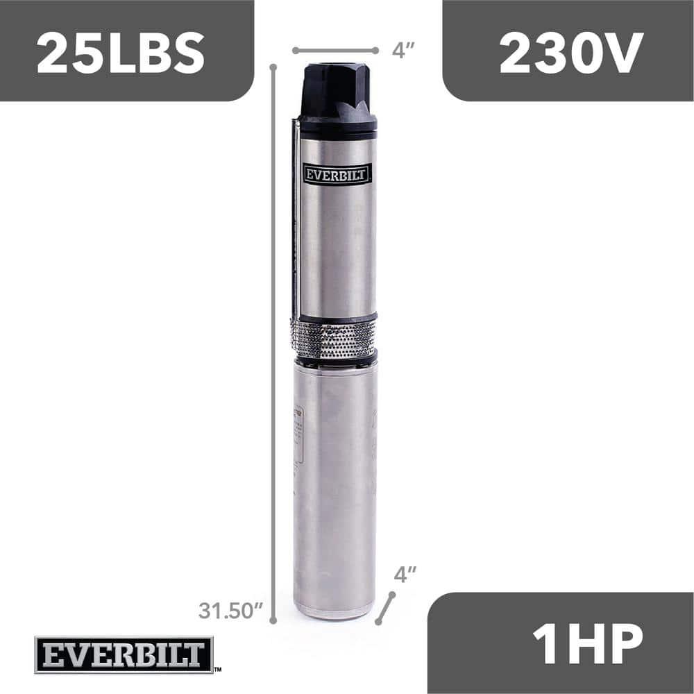 1 HP Submersible 3-Wire Motor 10 GPM Deep Well Potable Water Pump