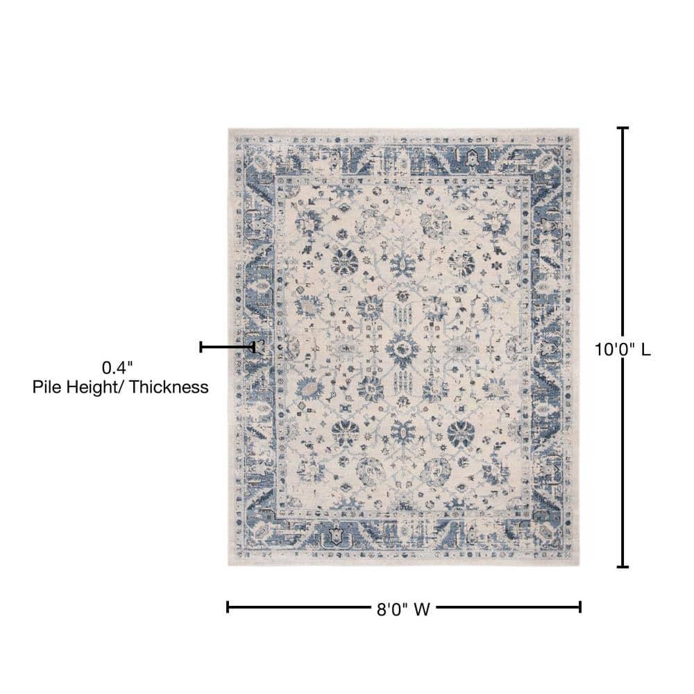 Charleston CHL413 Loomed Indoor Area Rug - Ivory/Blue - 8'x10' - Safavieh