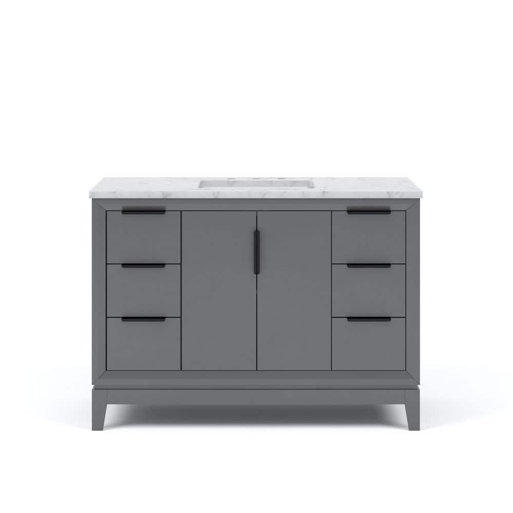 Water Creation Elizabeth 48" Wood Single Bathroom Vanity in Cashmere Gray/Bronze