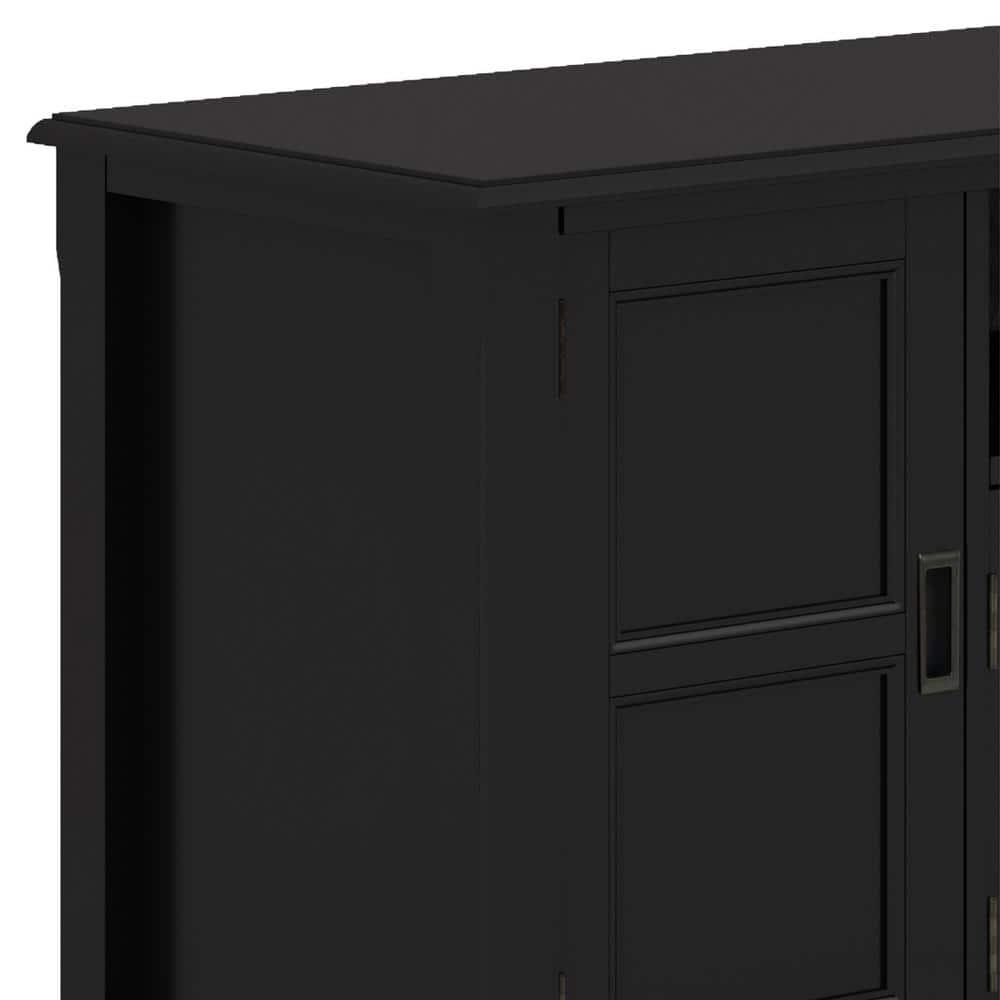Burlington SOLID WOOD 72"Wide  TV Media Stand in Black  For TVs up to 80 inches