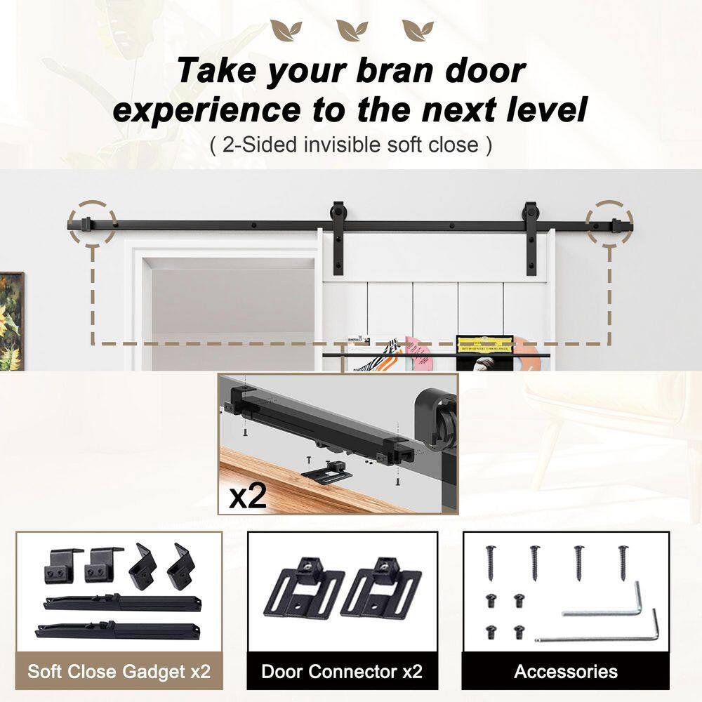 ARK DESIGN 84"H Wood and Primed Bookshelf Style Barn Door with Mounting Hardware Kit