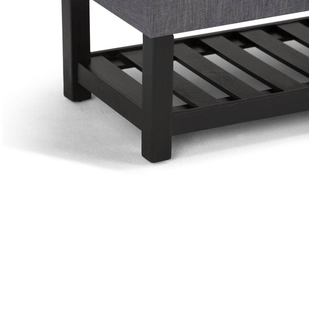 Simpli Home Saxon 43"W Tufted Transitional Storage Ottoman Bench with with Lift-Top Lid