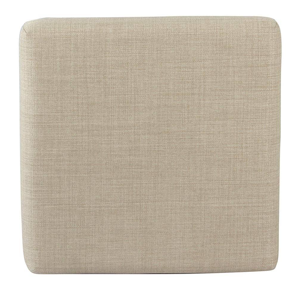 HomePop 24" Open Back Metal Counter Height Barstool Natural : Upholstered Square Seat, No Assembly Required