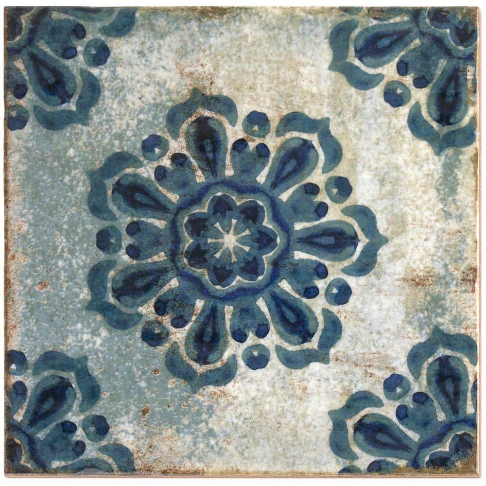 Bond Tile Angela Harris Harbour Vechio Décor 8" x 8" Ceramic Floor and Wall Tile