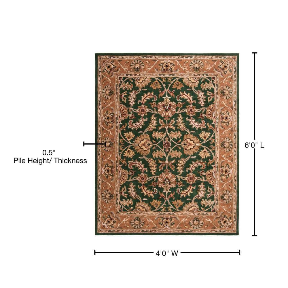 Heritage HG628 Hand Tufted Area Rug - Dark Green/Gold - 4'x6' - Safavieh.