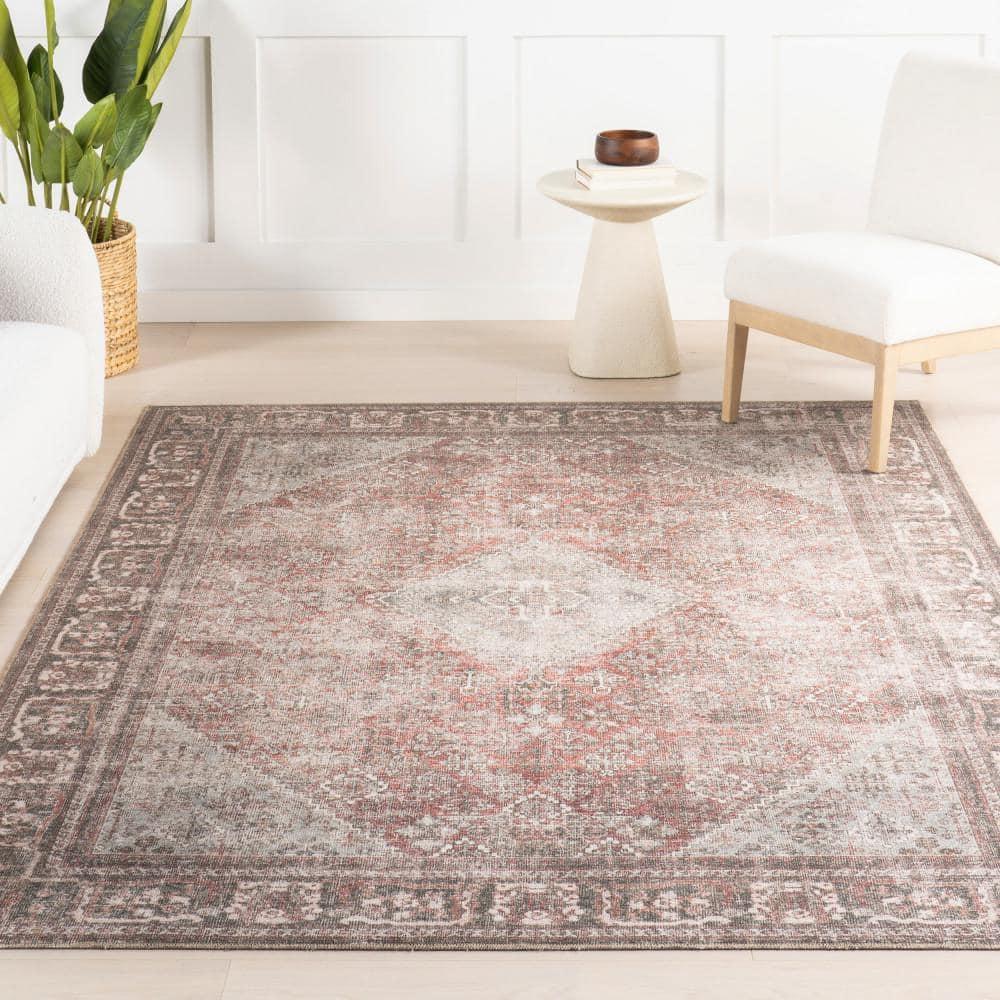 Nuloom Hillstone Collection Maybelle Traditional Vintage Medallion Area Rug, 7' 10" x 10', Grey