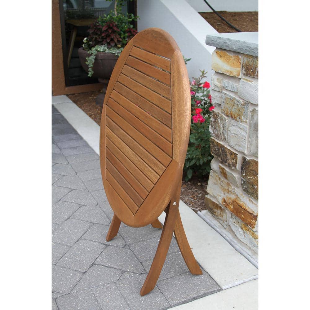 Suki 30'' Eucalyptus Fliptop Outdoor Bistro Table