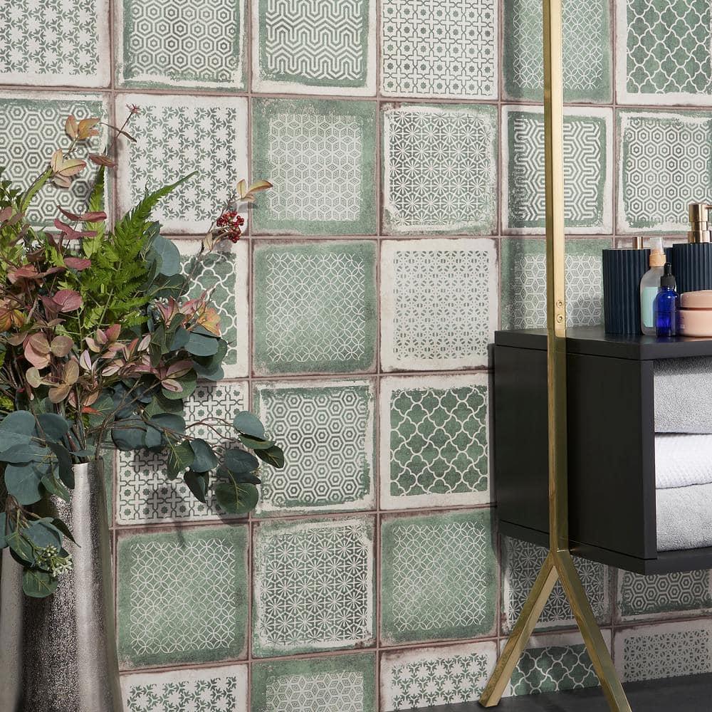 Bond Tile 8" x 8" Encaustic Patterned Look Wall & Floor Tile