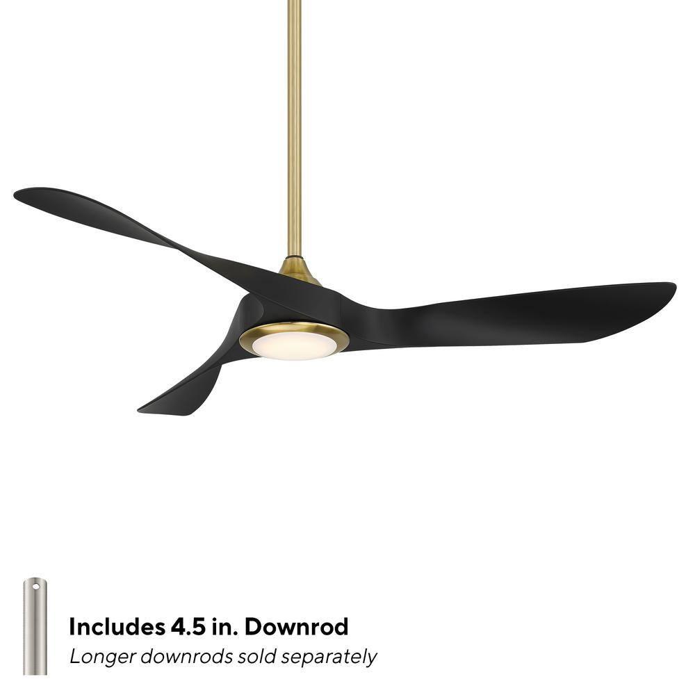 54" Swirl 3 - Blade Outdoor LED Smart Propeller Ceiling Fan with Remote Control and Light Kit Included