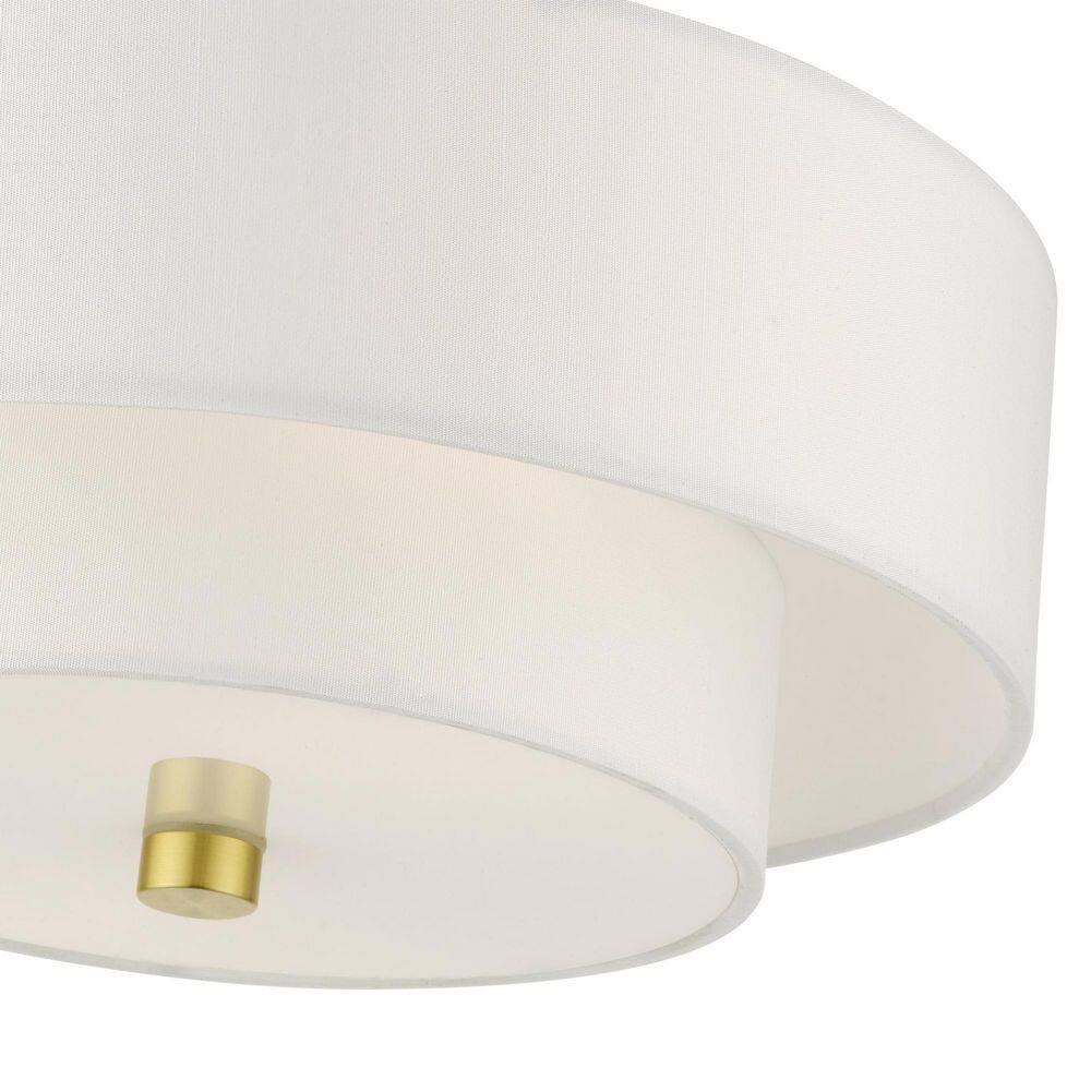 Livex Lighting Meridian 2 - Light Semi-Flush Mount in  Satin Brass