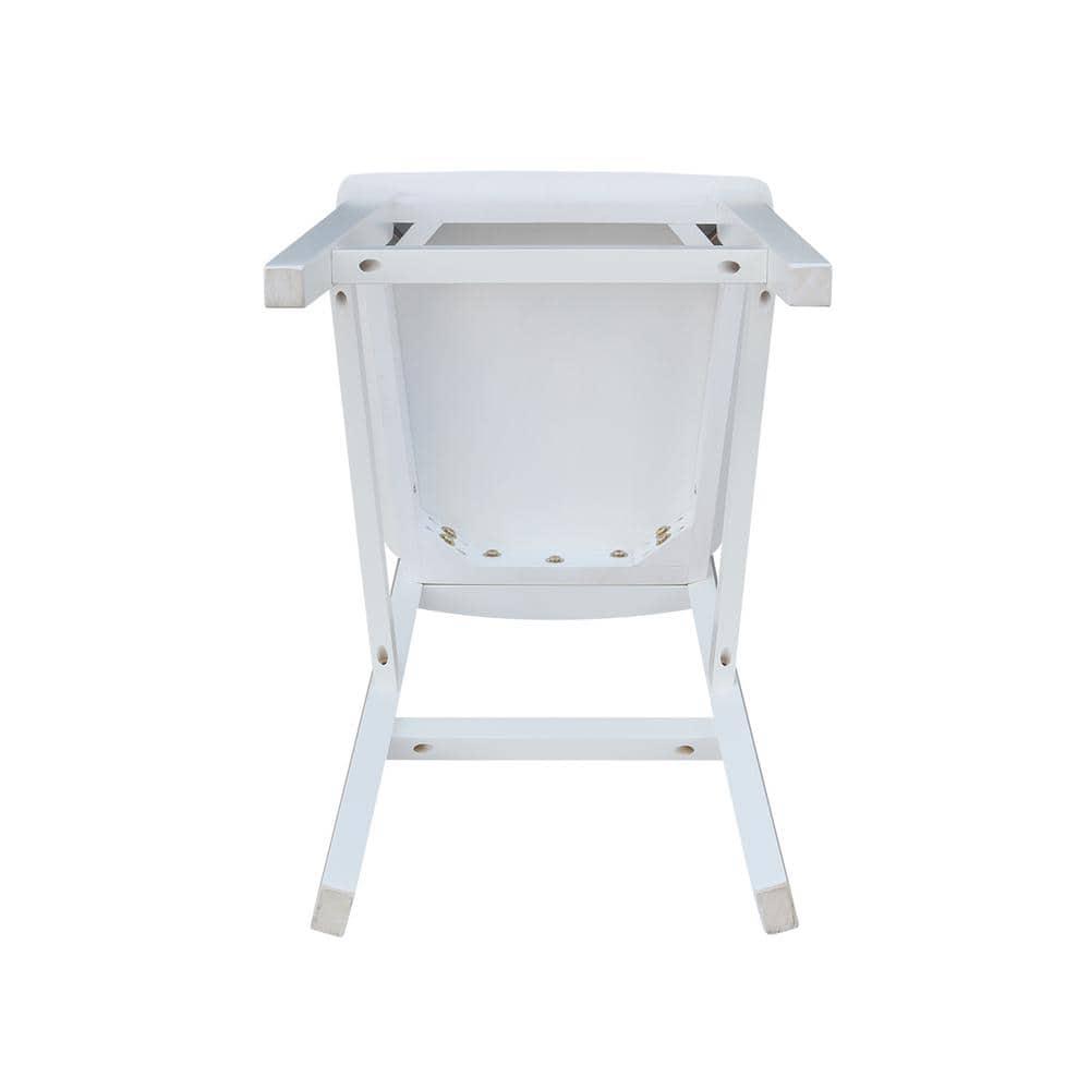 24" San Remo Counter Height Barstool Off White - International Concepts: Solid Wood, Slat Back