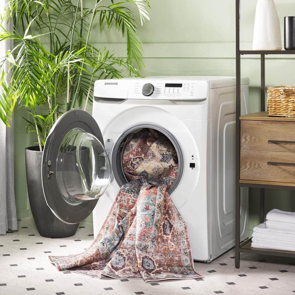 Arizona ARZ126 Power Loomed Machine Washable Area Rug - Rust/Blue Green - 8'x10' - Safavieh.