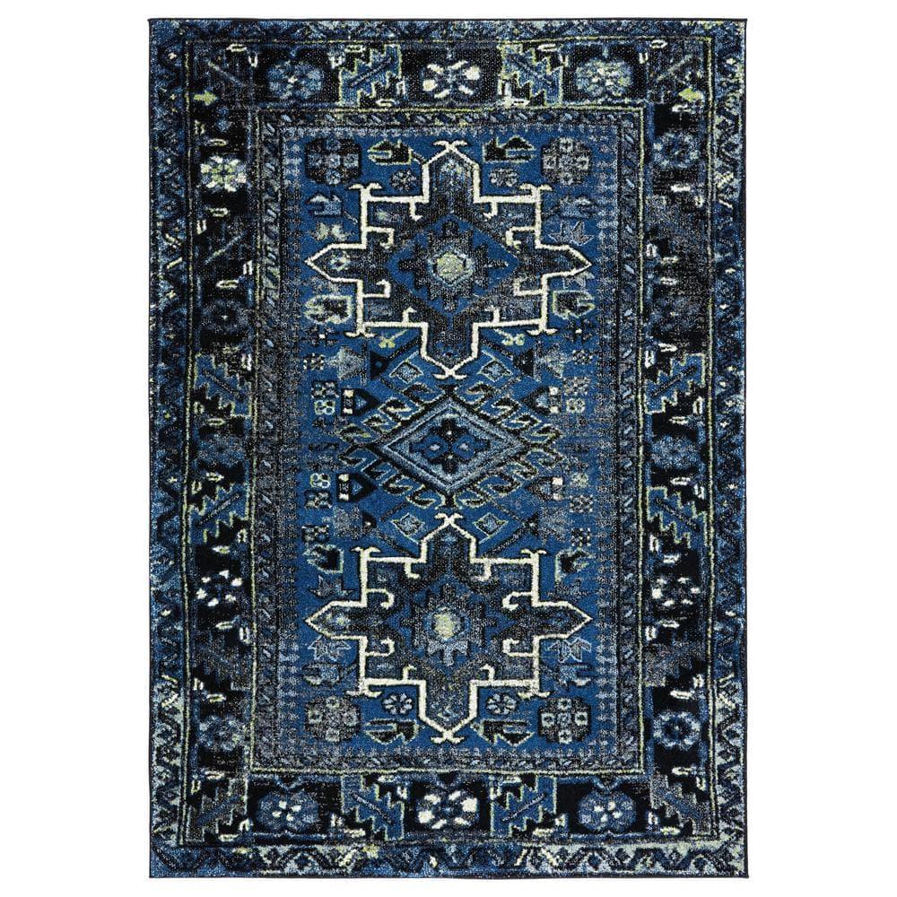 Vintage Hamadan VTH211 Power Loomed Area Rug - Blue/Grey - 6'7"x9' - Safavieh.
