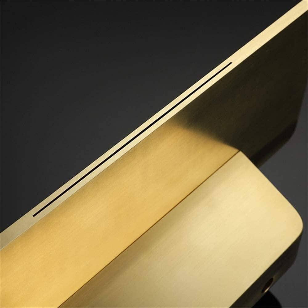 Bathroom Faucet Waterfall Bathroom Sink Faucet Brushed Gold Brass Basin Mixer Tap Single Handle Basin Tap Wall Mounted Lavatory Faucet with Cold and Hot Water