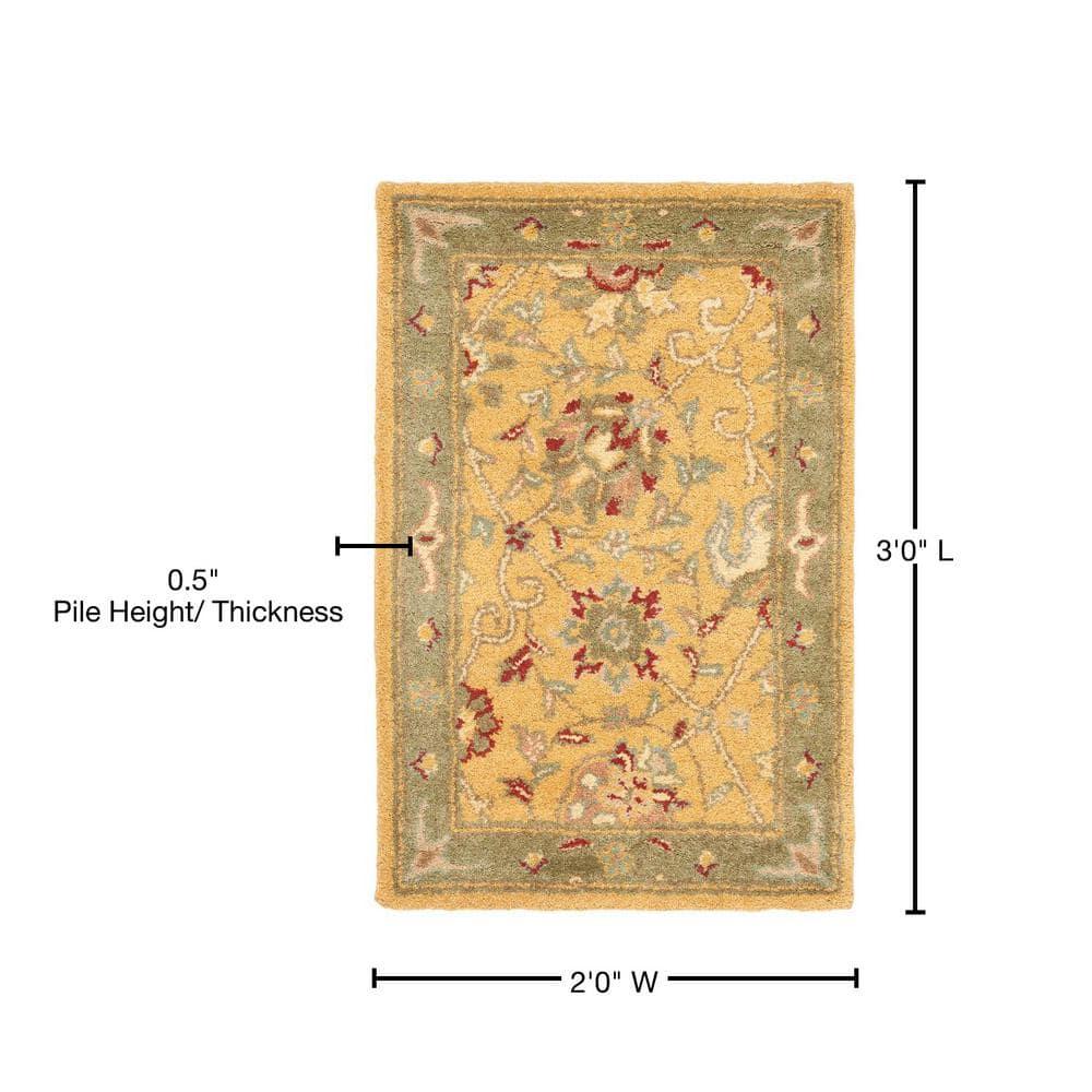 Antiquity AT21 Hand Tufted Indoor Accent Rug - Gold - 2'x3' - Safavieh