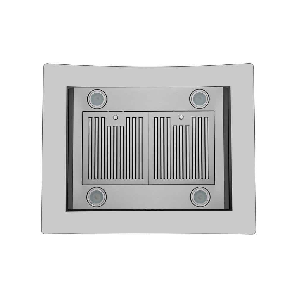 Hauslane Hauslane 30" Stainless Steel 600 CFM Convertible Island Range Hood with Baffle Filter IS-200SS-30