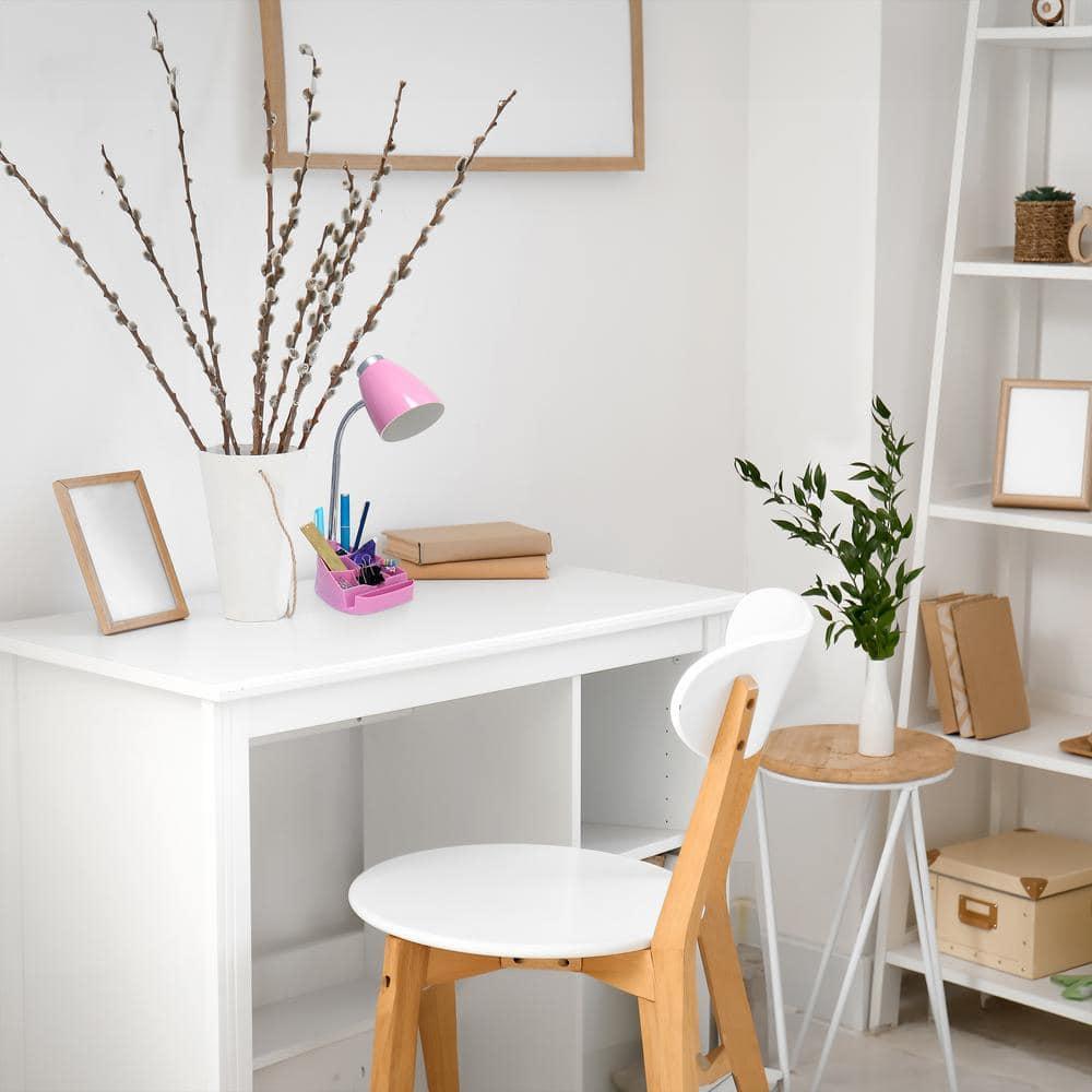 Creekwood Home 18.5" Pink Flexible Gooseneck Organizer Plastic Desk Lamp