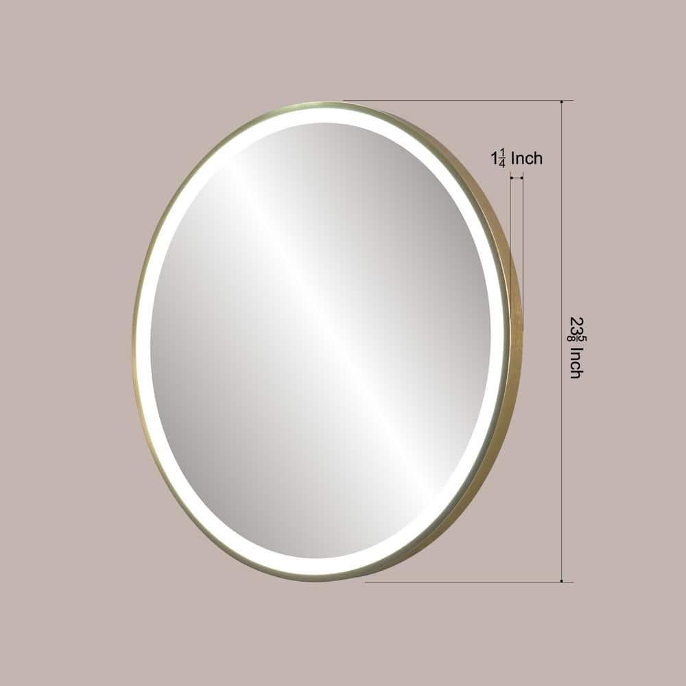 Deluxe Living Modern Round Illuminated Dimmable LED Anti Fog Makeup Bathroom Vanity Mirror