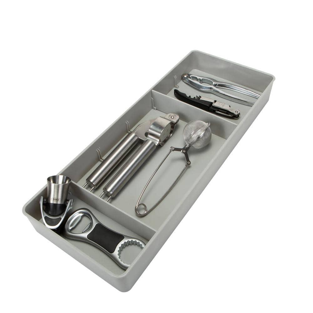 Kitchen Details Adjustable Drawer Organizer in Grey