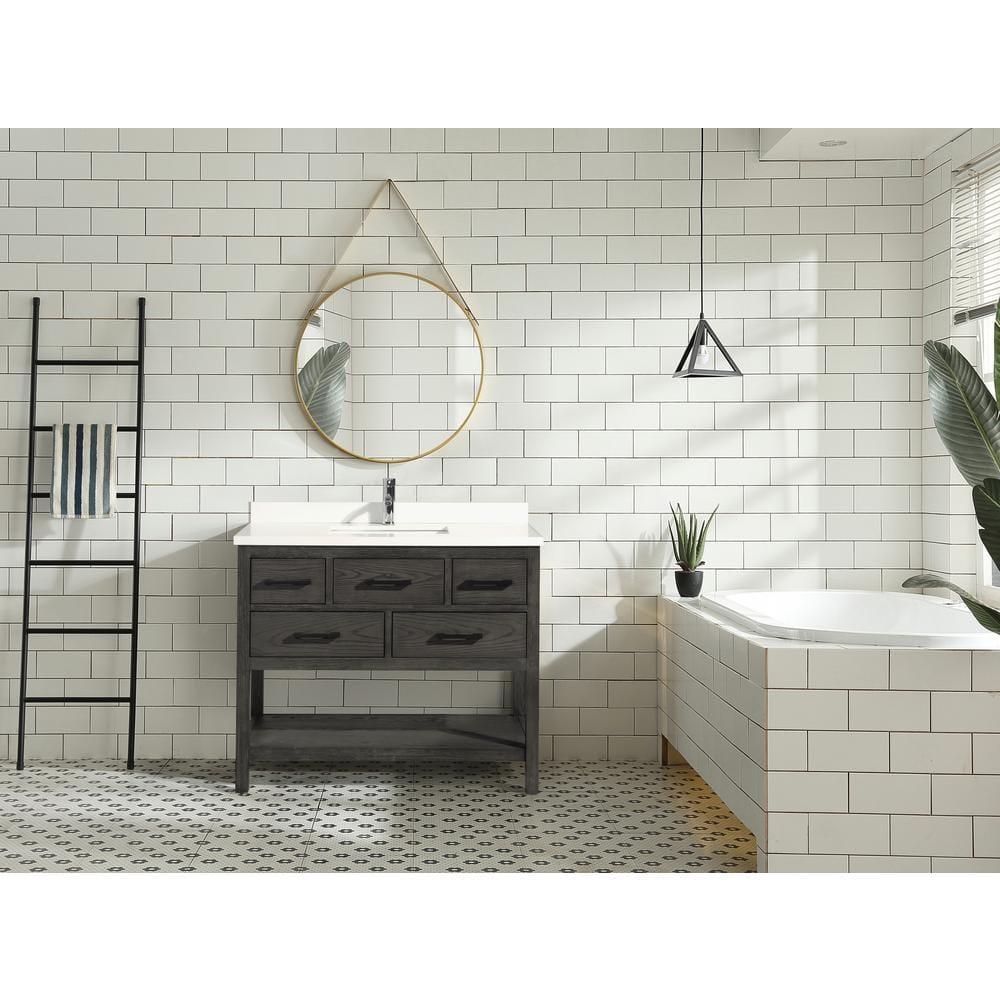 Ari Kitchen & Bath Betty 42'' Single Bathroom Vanity with Quartz Top