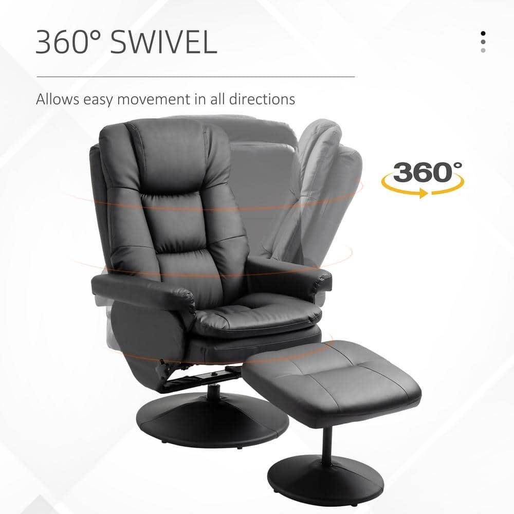 Faux Leather Recliner with Ottoman
