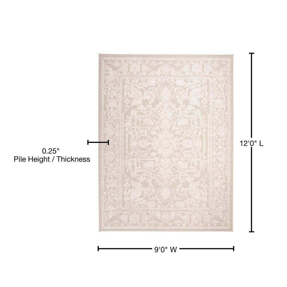 Reflection RFT665 Power Loomed Indoor Area Rug - 9'x12' - Creme/Ivory - Safavieh