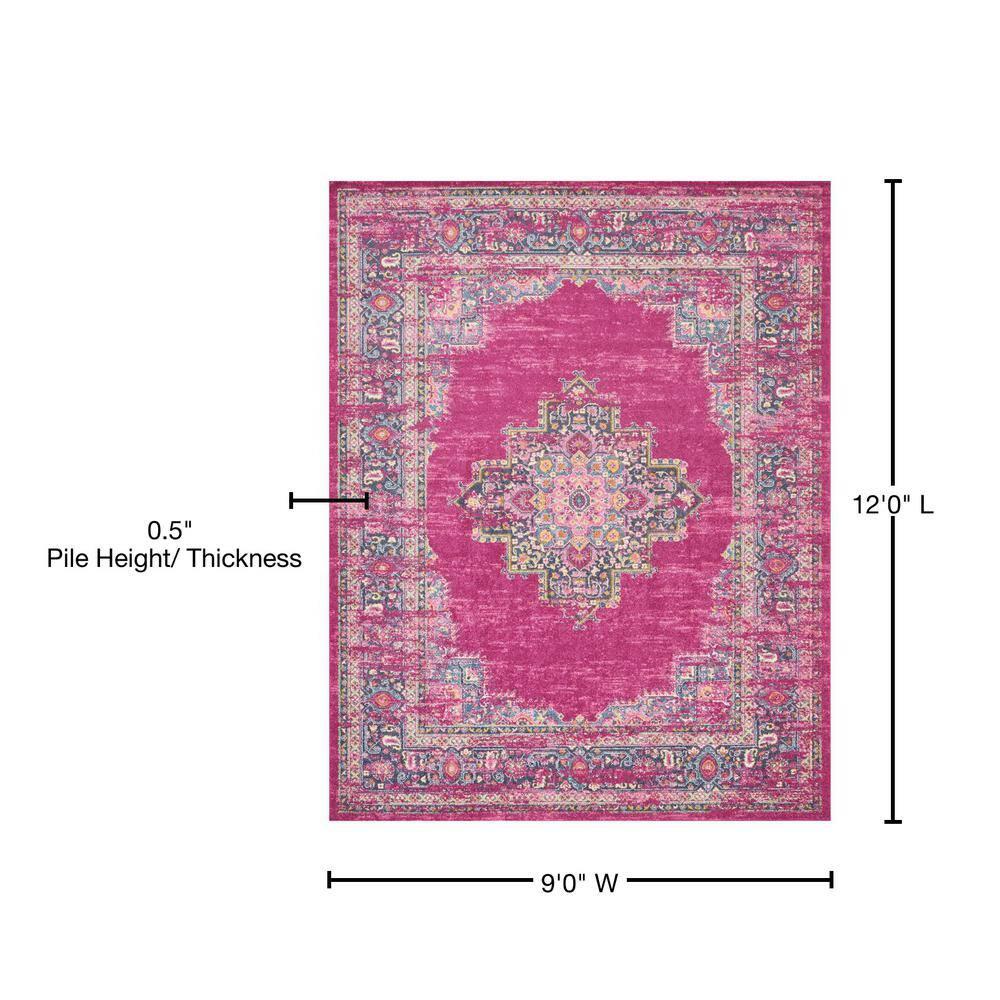 Nourison Passion Medallion Bohemian Indoor Rug Fuchsia 9' x 12'