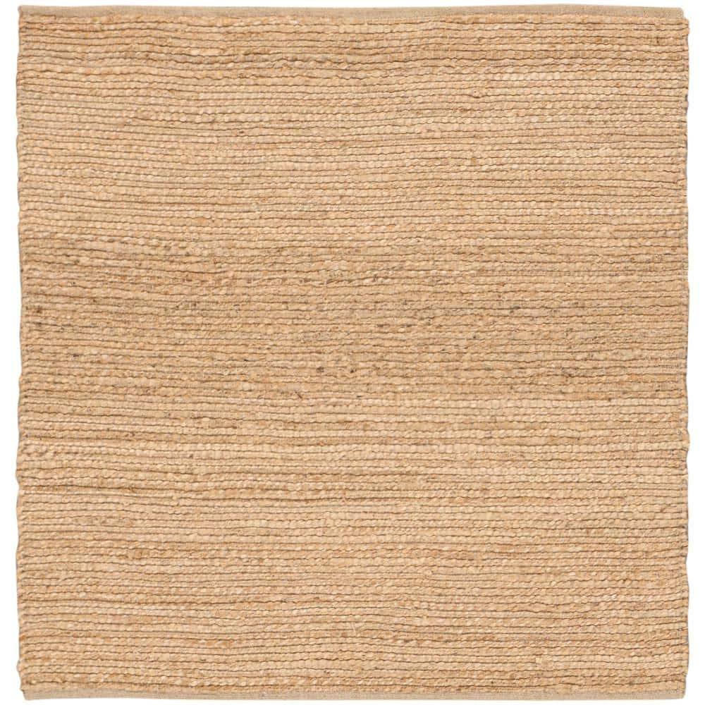 Nourison Farmhouse Natural Jute Flatwoven Rug Natural 5' x Square