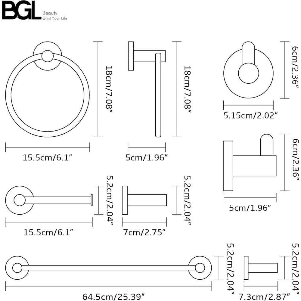 Beloky JA2QPF 4 - Piece Bathroom Hardware Set