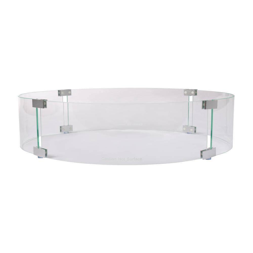 Fire Sense Fire Sense Wind Guard Clear Glass Tempered Glass for Propane, Gas, Fire Pits and Patio Heaters-Round-26 Inches