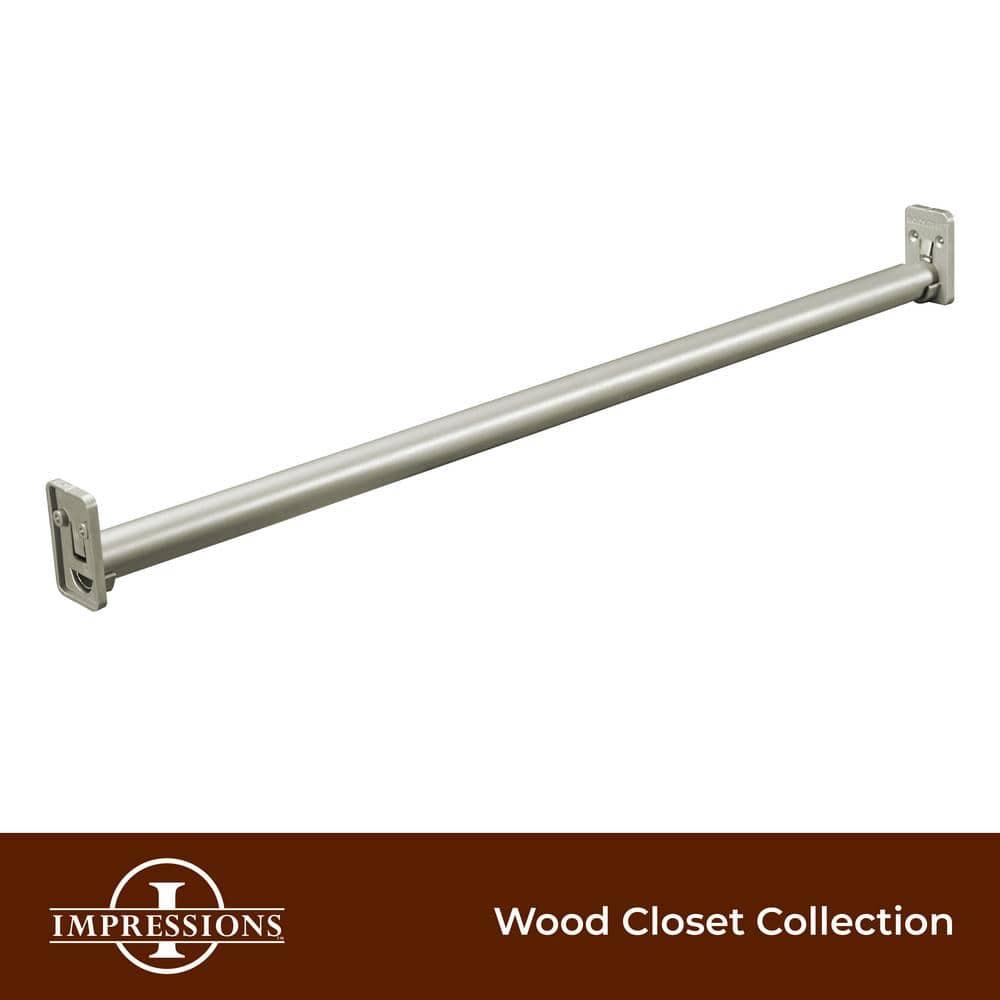 ClosetMaid Impressions 30 in. - 48 in. Satin Nickel Adjustable Teardrop Closet Rod