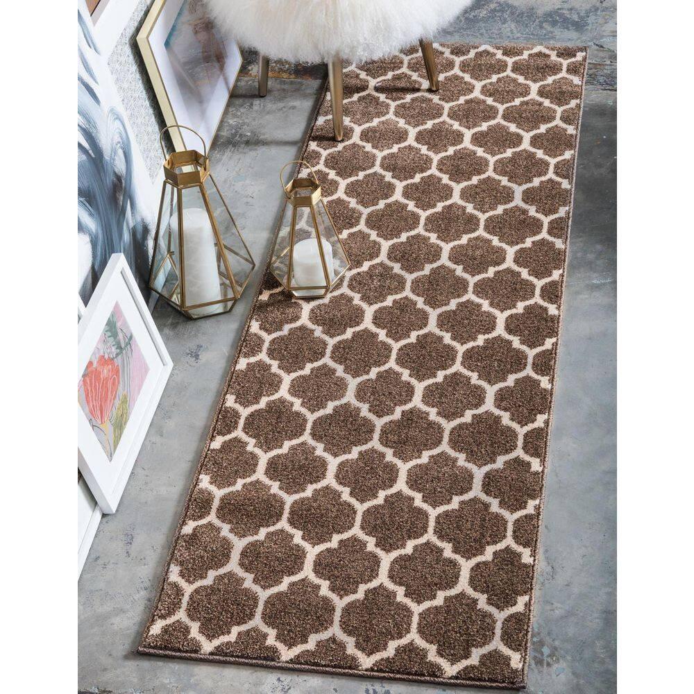 Unique Loom 2' 0 x 6' 1 Trellis Philadelphia Brown Area Rug