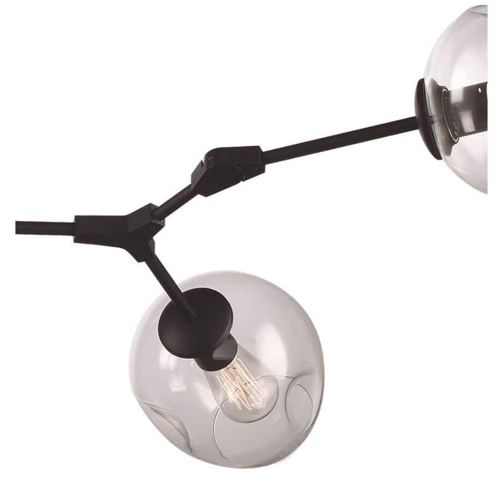 Trans Globe Lighting Pnd-2093 Quantum 8 Light 56" Wide Abstract Pendant - Black