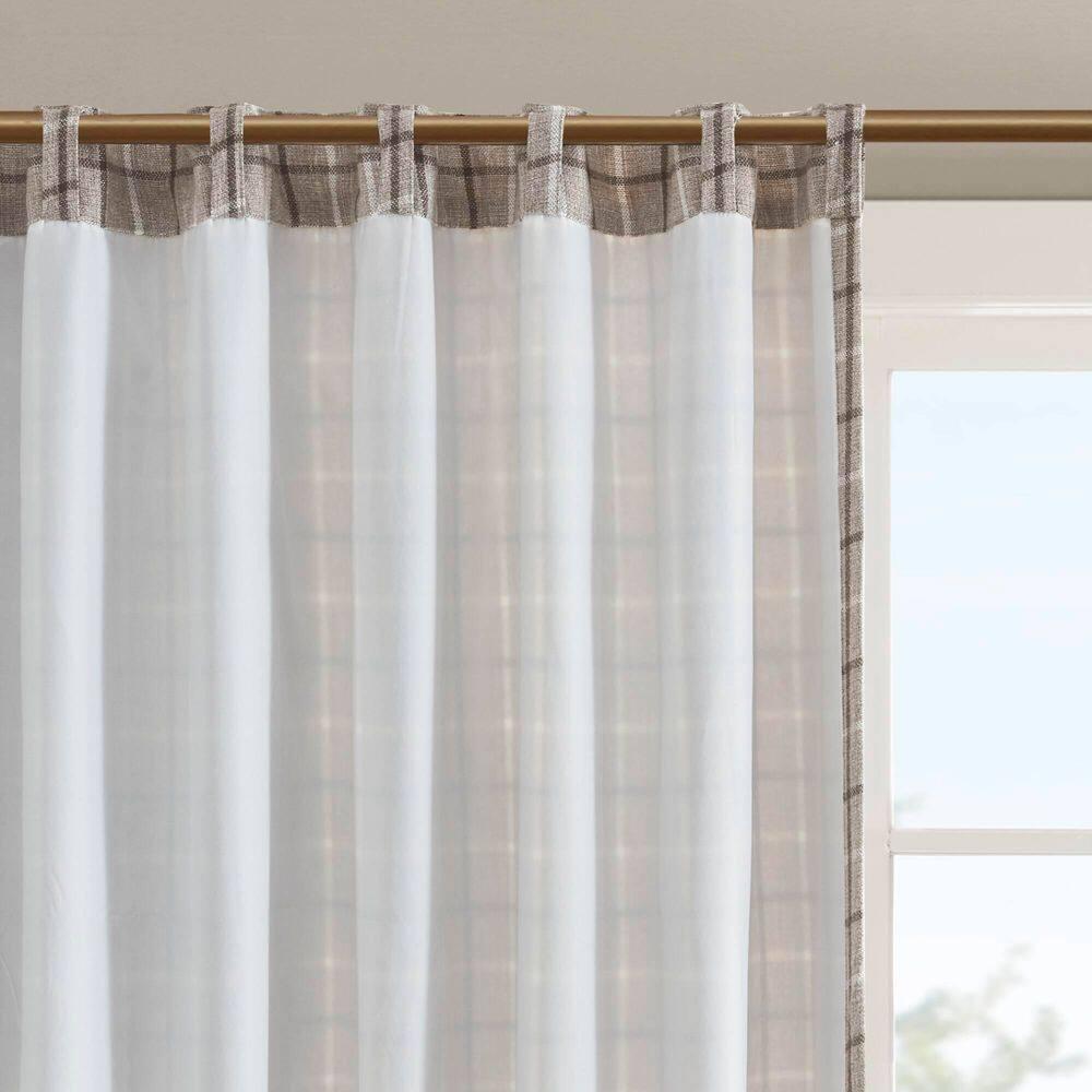 Anaheim Woven Plaid Room Darkening Thermal Fleece Lined Single Curtain Panel