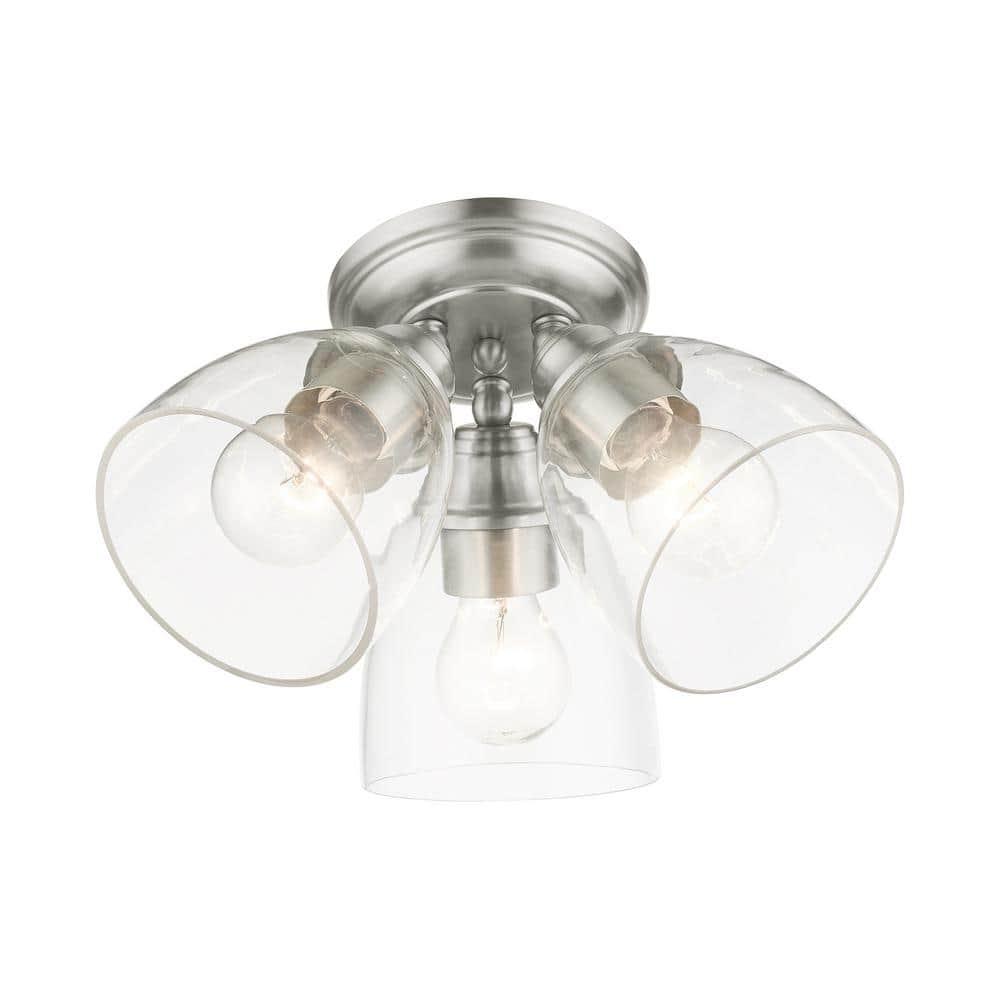 Livex Lighting Montgomery 3 - Light Flush Mount in  Brushed Nickel