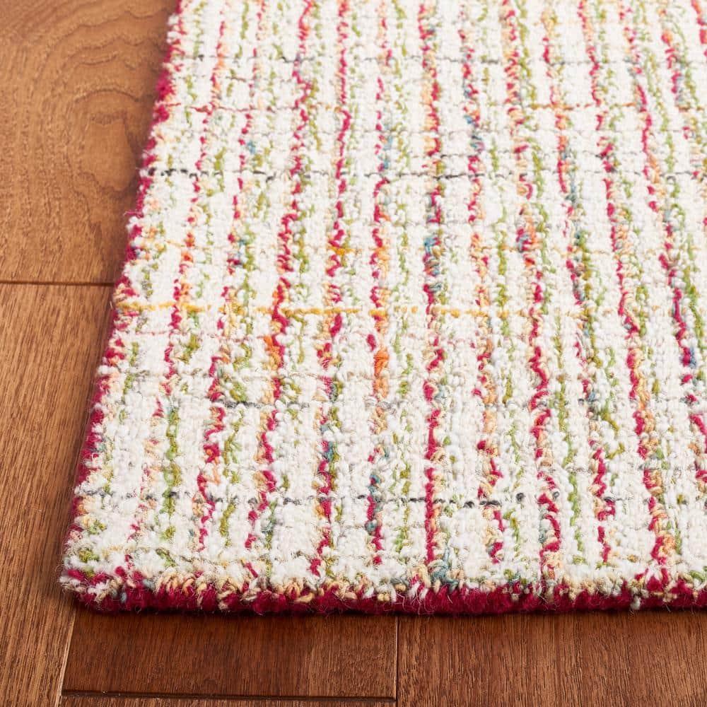 Abstract ABT481 Handmade Indoor Area Rug - Red/Green - 8'x10' - Safavieh