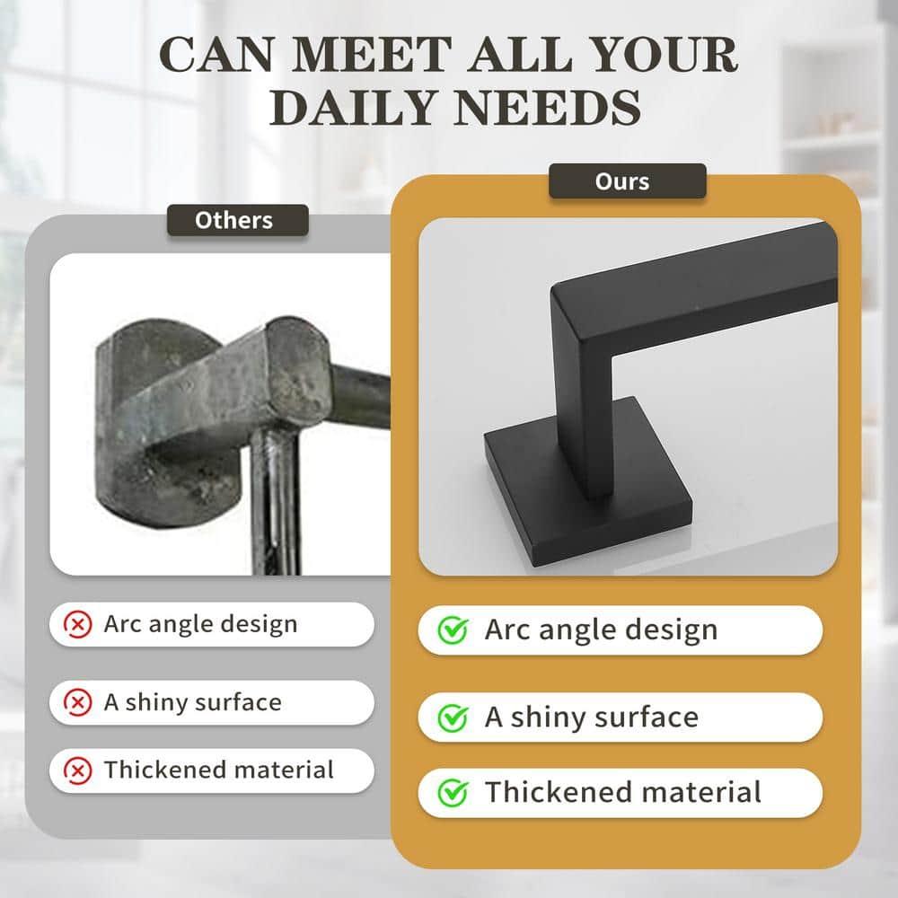 4-Piece Bath Hardware With Towel Bar For Bathroom Wall Towel Hook And Towel Ring Set