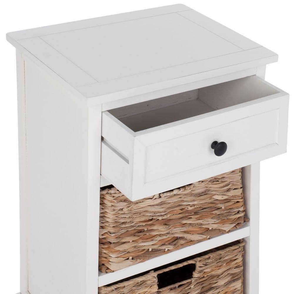 Carrie Side Storage Side Table - AMH5700C - Distressed Cream - Safavieh Couture