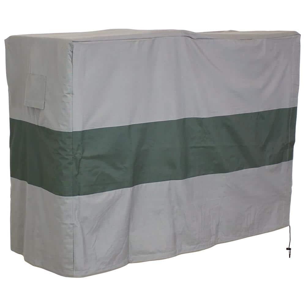 Sunnydaze Outdoor Weather-Resistant Heavy-Duty Polyester with PVC Backing Firewood Log Rack Cover - 4' 2" - Gray and Green