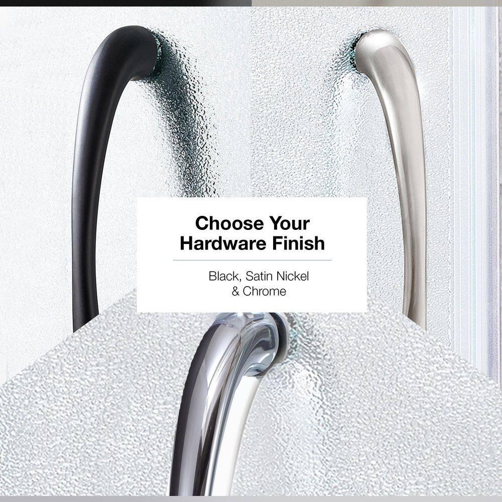 Ove Decors OVE Decors Breeze 35 in. Round Shower Kit w/ Frosted, Base, Wall 15SKA-BREF34-BLKAC