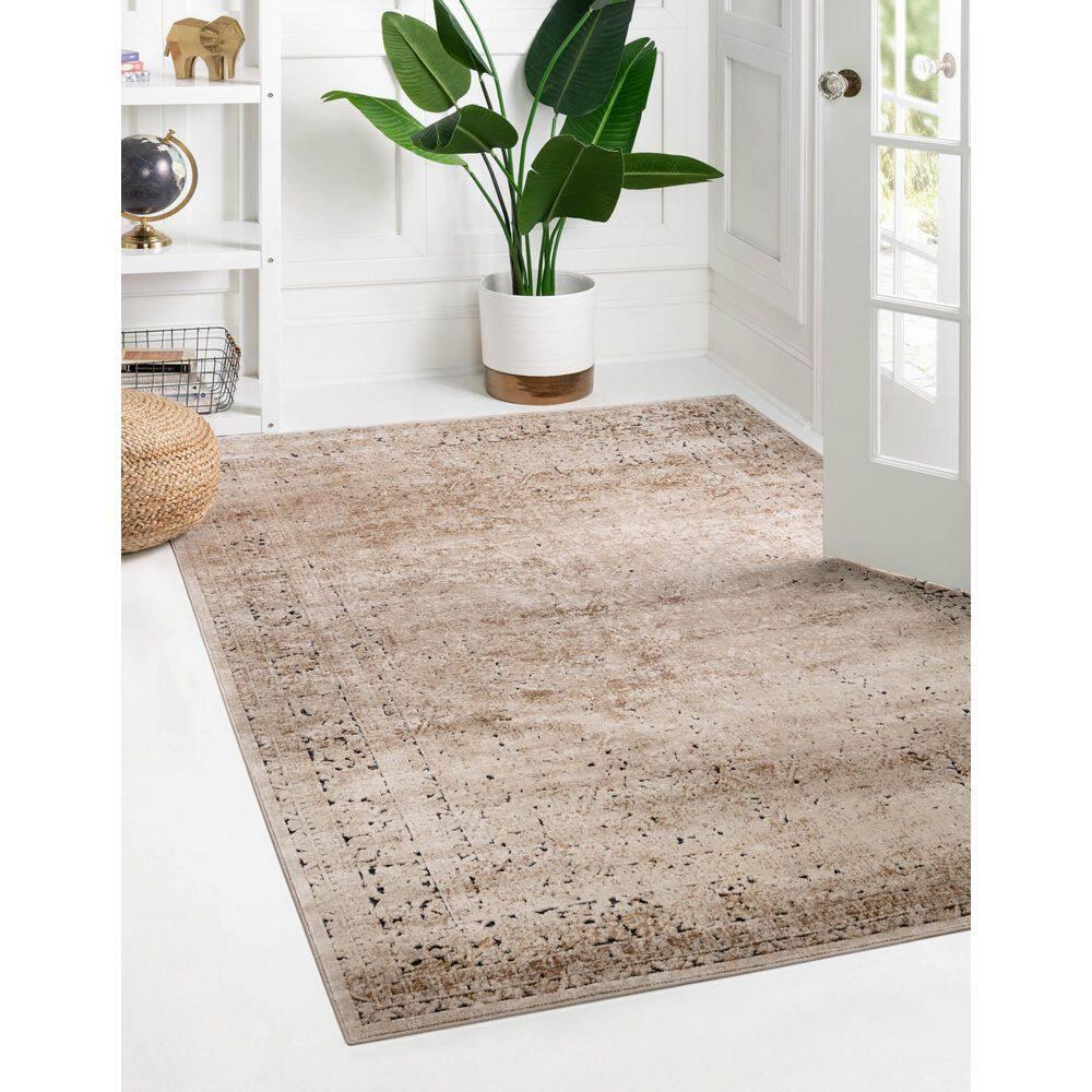 Unique Loom Chateau Collection Area Rug - Jefferson (4' 1" x 6' 1" Rectangle Beige/Light Brown)