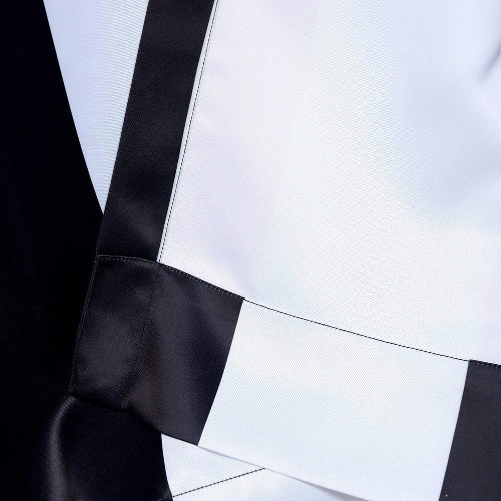 Awning Black & Fog White Stripe Blackout Room Darkening Curtain (1 Panel), Awning Black & Fog White, 50W X 120L