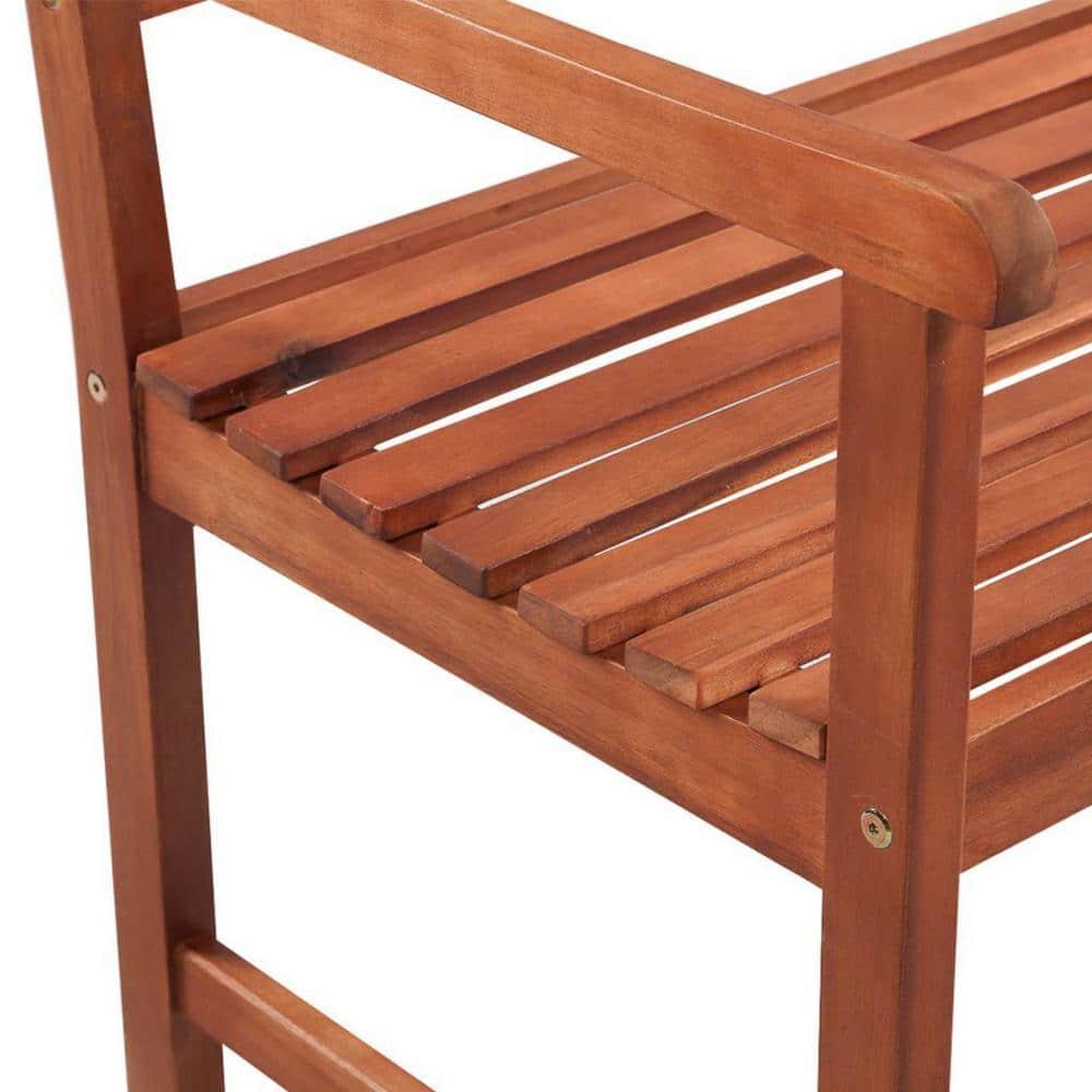 Solid Acacia Wood Patio Bench - 47.2 Weather-Resistant, Elegant Design for Outdoor Spaces, Comfortable Seating for Garden or Porch