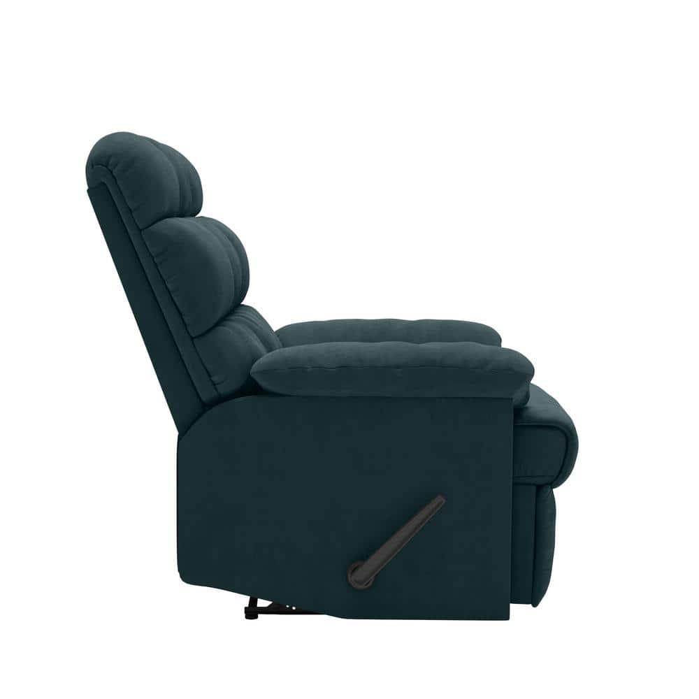 Microfiber Wall Hugger Side Lever Recliner with Padded Arms Blue - Prolounger